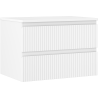 Mexen Rivel 70 cm bathroom vanity cabinet with countertop, 2 drawers, grooved, matte white - 91A20-07047-2-BFFC01