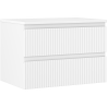 Mexen Rivel bathroom cabinet under sink 70 cm with countertop, 2 drawers, fluted, matte white - 91A20-07047-2-BFFC01