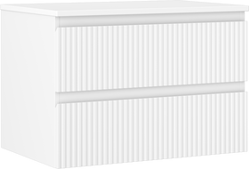 Mexen Rivel 70 cm bathroom vanity cabinet with countertop, 2 drawers, grooved, matte white - 91A20-07047-2-BFFC01