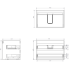 Mexen Rivel 70 cm bathroom vanity cabinet with countertop, 2 drawers, grooved, matte white - 91A20-07047-2-BFFC01