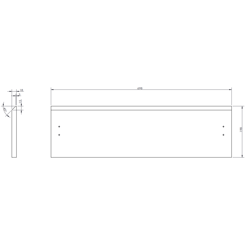 Mexen Rivel bathroom cabinet under sink 70 cm with countertop, 2 drawers, grooved, matt white - 91A20-07047-2-BFFC01