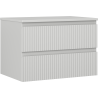Mexen Rivel bathroom cabinet under the sink 70 cm with countertop, 2 drawers, fluted, gray matte - 91A20-07047-2-BFFC62
