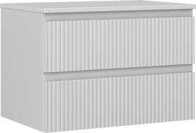 Mexen Rivel bathroom cabinet under the sink 70 cm with countertop, 2 drawers, fluted, gray matte - 91A20-07047-2-BFFC62