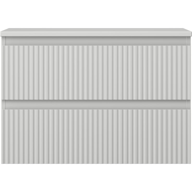 Mexen Rivel bathroom cabinet 70 cm with countertop, 2 drawers, fluted, matte grey - 91A20-07047-2-BFFC62