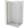 Mexen Lima folding shower enclosure 80 x 90 cm, transparent, gold - 856-080-090-50-00