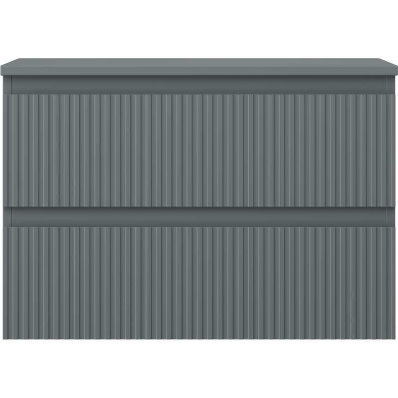 Mexen Rivel bathroom cabinet 70 cm with countertop, 2 drawers, grooved, matt graphite - 91A20-07047-2-BFFC66