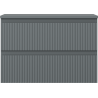 Mexen Rivel bathroom cabinet under washbasin 70 cm with countertop, 2 drawers, fluted, matte graphite - 91A20-07047-2-BFFC66
