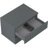 Mexen Rivel bathroom cabinet under sink 70 cm with countertop, 2 drawers, grooved, matte graphite - 91A20-07047-2-BFFC66