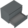 Mexen Rivel bathroom cabinet under sink 70 cm with countertop, 2 drawers, grooved, matte graphite - 91A20-07047-2-BFFC66