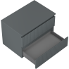 Mexen Rivel bathroom cabinet under washbasin 70 cm with countertop, 2 drawers, fluted, matte graphite - 91A20-07047-2-BFFC66