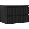Mexen Rivel bathroom cabinet under sink 70 cm with countertop, 2 drawers, fluted, black matte - 91A20-07047-2-BFFC71