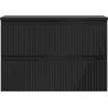 Mexen Rivel bathroom cabinet under sink 70 cm with countertop, 2 drawers, fluted, black matte - 91A20-07047-2-BFFC71