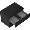 Mexen Rivel bathroom cabinet under sink 70 cm with countertop, 2 drawers, fluted, black matte - 91A20-07047-2-BFFC71