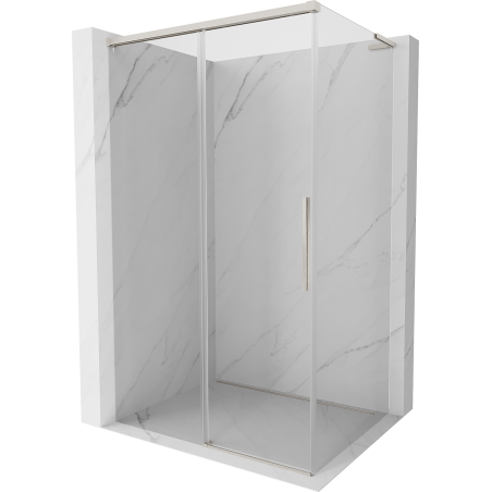 Mexen Rox L Sliding Shower Cabin 95 x 80 cm, Transparent, Brushed Nickel - 8C2L-095-080-97-00