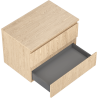 Mexen Rivel 70 cm Bathroom Cabinet with Countertop, 2 Drawers, Fluted, Oak - 91A20-07047-2-BFFC81