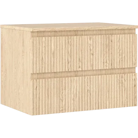 Mexen Rivel 70 cm Under-Sink Bathroom Cabinet with Countertop, 2 Drawers, Grooved, Oak - 91A20-07047-2-BFFC81