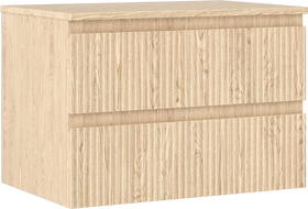 Mexen Rivel 70 cm Bathroom Cabinet with Countertop, 2 Drawers, Fluted, Oak - 91A20-07047-2-BFFC81