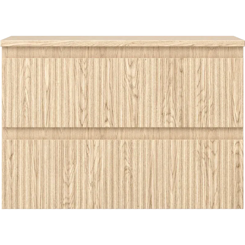 Mexen Rivel 70 cm Under-Sink Bathroom Cabinet with Countertop, 2 Drawers, Grooved, Oak - 91A20-07047-2-BFFC81