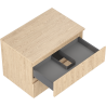Mexen Rivel bathroom cabinet under sink 70 cm with countertop, 2 drawers, grooved, oak - 91A20-07047-2-BFFC81