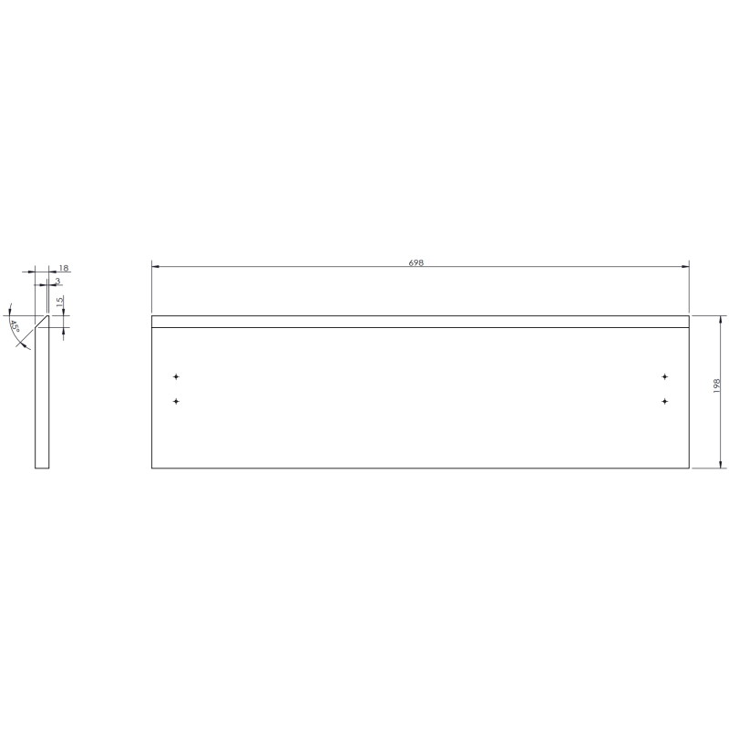 Mexen Rivel 70 cm Bathroom Cabinet with Countertop, 2 Drawers, Fluted, Oak - 91A20-07047-2-BFFC81