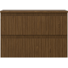 Mexen Rivel bathroom cabinet for washbasin 70 cm with countertop, 2 drawers, grooved, walnut - 91A20-07047-2-BFFC86