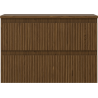 Mexen Rivel bathroom cabinet with countertop 70 cm, 2 drawers, grooved, walnut - 91A20-07047-2-BFFC86