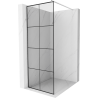 Mexen Kioto Walk-in Shower Wall 80 x 200 cm, Black Grid 8 mm, Chrome - 800-080-101-01-77