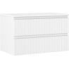 Mexen Rivel bathroom cabinet for under sink 80 cm with countertop, 2 drawers, grooved, matte white - 91A20-08047-2-BFFC01