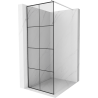 Mexen Kioto shower screen 90 x 200 cm, Transparent/Black pattern 8 mm, Chrome - 800-090-101-01-77