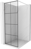 Mexen Kioto shower screen 90 x 200 cm, Transparent/Black pattern 8 mm, Chrome - 800-090-101-01-77