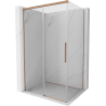 Mexen Rox sliding shower enclosure 150 x 85 cm, transparent, brushed copper - 8C2-150-085-65-00