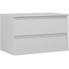 Mexen Rivel bathroom cabinet with countertop 80 cm, 2 drawers, grooved, matte gray - 91A20-08047-2-BFFC62