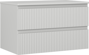 Mexen Rivel bathroom cabinet with countertop 80 cm, 2 drawers, grooved, matte gray - 91A20-08047-2-BFFC62