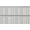 Mexen Rivel bathroom cabinet with countertop 80 cm, 2 drawers, grooved, matte gray - 91A20-08047-2-BFFC62