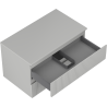Mexen Rivel bathroom cabinet with countertop 80 cm, 2 drawers, grooved, matte gray - 91A20-08047-2-BFFC62