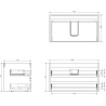 Mexen Rivel 80 cm Bathroom Cabinet Under Sink with Countertop, 2 Drawers, Grooved, Matte Graphite - 91A20-08047-2-BFFC66