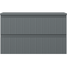 Mexen Rivel 80 cm Bathroom Cabinet Under Sink with Countertop, 2 Drawers, Grooved, Matte Graphite - 91A20-08047-2-BFFC66