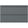 Mexen Rivel bathroom cabinet under sink 80 cm with countertop, 2 drawers, fluted, matte graphite - 91A20-08047-2-BFFC66