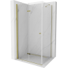 Mexen Lima folding shower cubicle 100 x 70 cm, Transparent, Gold - 856-100-070-50-00