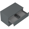 Mexen Rivel bathroom vanity unit 80 cm with countertop, 2 drawers, ribbed, matte graphite - 91A20-08047-2-BFFC66