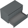 Mexen Rivel 80 cm Bathroom Cabinet Under Sink with Countertop, 2 Drawers, Grooved, Matte Graphite - 91A20-08047-2-BFFC66