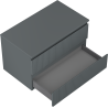 Mexen Rivel bathroom cabinet under sink 80 cm with countertop, 2 drawers, fluted, matte graphite - 91A20-08047-2-BFFC66