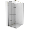 Mexen Kioto Walk-in Shower Wall 80 x 200 cm, Black Grid 8 mm, Gold - 800-080-101-50-77