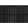 Mexen Rivel 80 cm Bathroom Cabinet with Countertop, 2 Drawers, Fluted, Black Matte - 91A20-08047-2-BFFC71