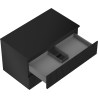 Mexen Rivel 80 cm Bathroom Cabinet with Countertop, 2 Drawers, Fluted, Black Matte - 91A20-08047-2-BFFC71
