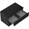 Mexen Rivel bathroom under-sink cabinet 80 cm with countertop, 2 drawers, fluted, black matte - 91A20-08047-2-BFFC71