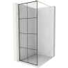 Mexen Kioto shower screen 90 x 200 cm, Transparent/Black pattern 8 mm, Gold - 800-090-101-50-77