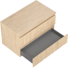 Mexen Rivel bathroom cabinet for under sink 80 cm with countertop, 2 drawers, fluted, oak - 91A20-08047-2-BFFC81