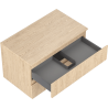 Mexen Rivel bathroom cabinet for under sink 80 cm with countertop, 2 drawers, fluted, oak - 91A20-08047-2-BFFC81