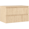 Mexen Rivel bathroom cabinet for under sink 80 cm with countertop, 2 drawers, fluted, oak - 91A20-08047-2-BFFC81
